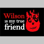 Wilson is my true friend   mikina s kapucou stiahnutelnou šnúrkami a klokankovým vreckom vpredu 
